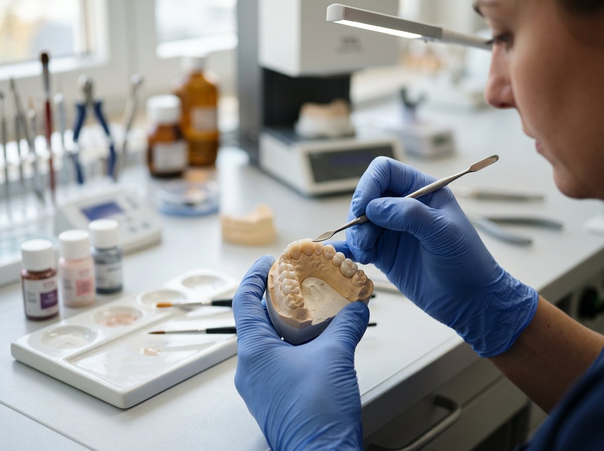 Präzisionsarbeit am Zahnmodell